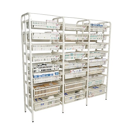 Triple Dressed Pharmacy Shelves 